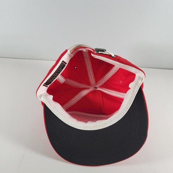 Vintage Truckers Hat Red Crown Lodge Rope Style Players Collection Strapback - Picture 6 of 7